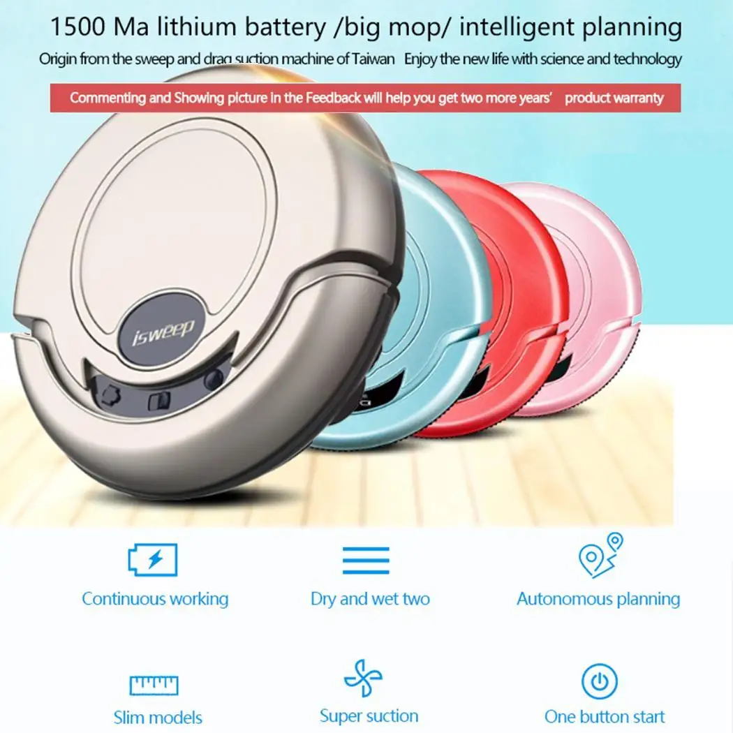 

New Arrival Smart Robot Vacuum Cleaner Wireless For Home Appliances Mopping Machine Mopping Cloth Strong Suction