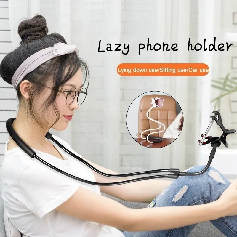 

Lazy Neck Phone Holder Car Desk Stand Mount 360Degree Rotation Phone Holder Grip Telefoonhouder Soporte Movil Mesa Flourish Lama