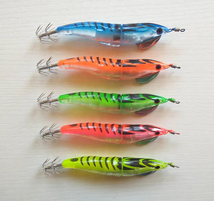 Rodeel 9PCS Set&Box Squid Jig Metal Stable Design Keeled Luminous Glow Rattle Bell Lures 20g 5 Inch 