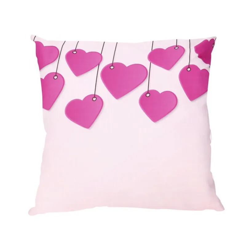 Valentine's Day Print Pillow Cases Polyester Sofa Car Cushion Cover Home Decor6