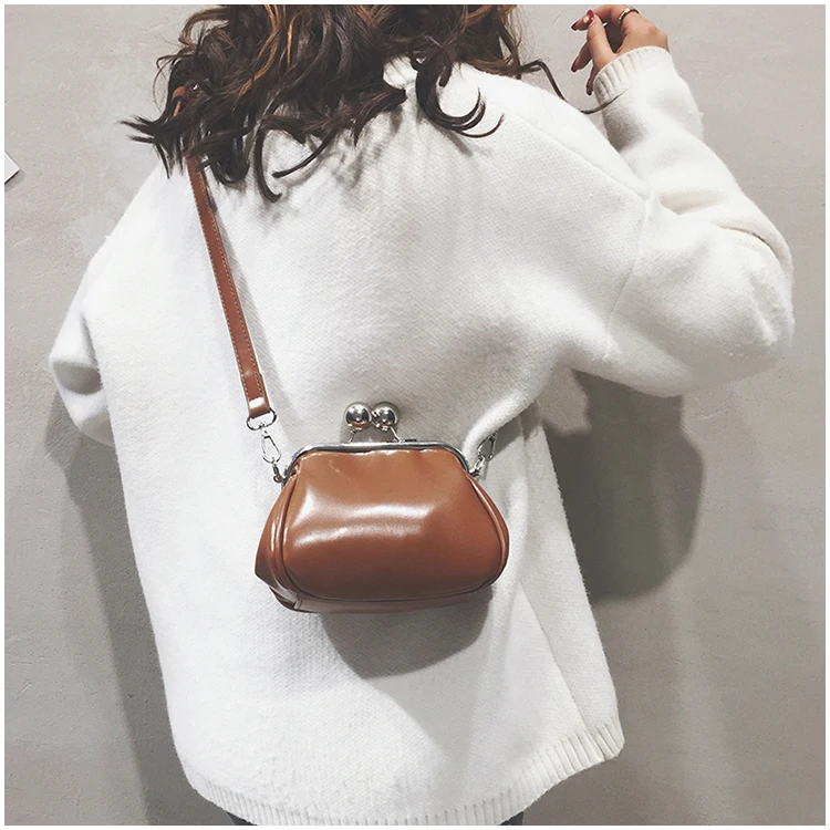 bags women leather shoulder crossbody bag women's handbag kiss lock bag (2)