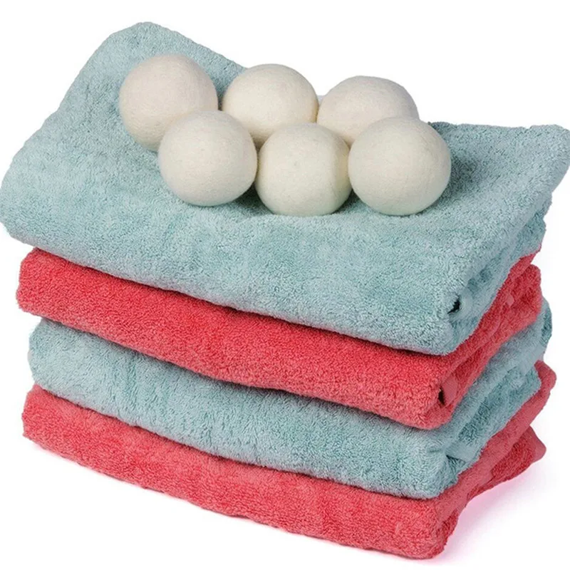 6Pcs/Pack Wool Soften Balls Reusable Natural Organic Laundry Fabric Softener Ball Premium Washing Machine Laundry Clean Ball