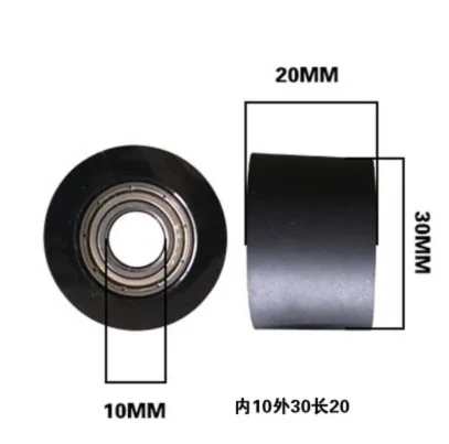 

2pcs/lot Thickness:20mm inner hole:10mm Mute guide wheel double bearing Polyurethane Rubber-coated Roller Press Wheel pulley
