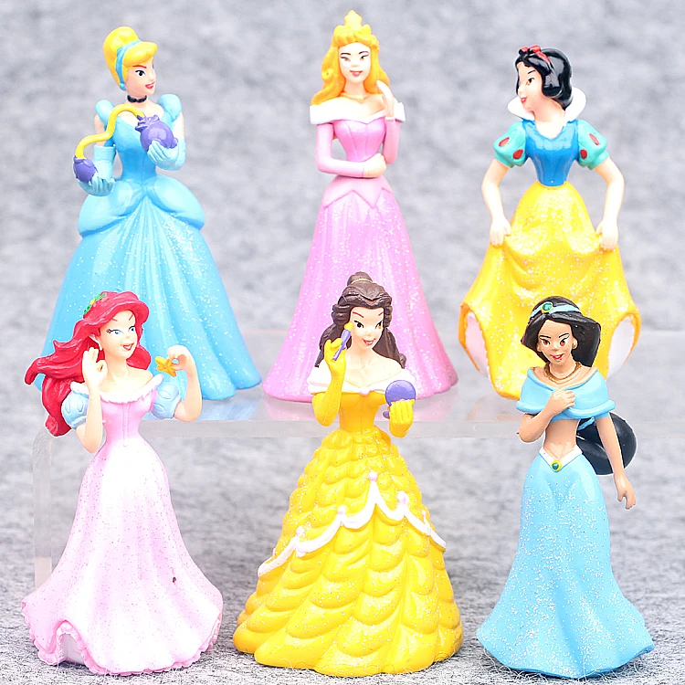 

6pcs/set Princess toys Snow White Ariel Belle Sleep beauty Cinderella PVC Action figure doll children Christmas gift