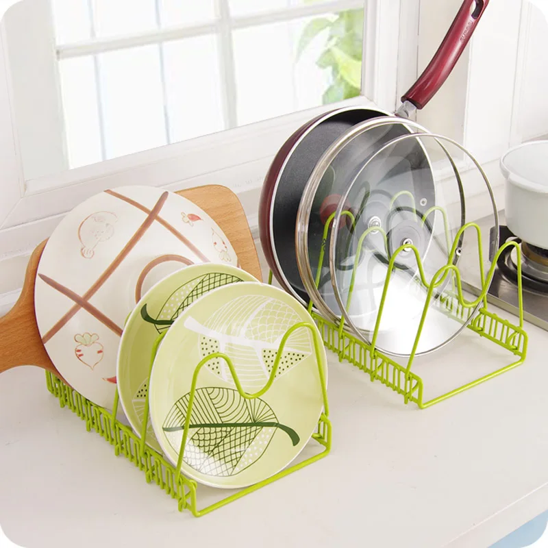 Adjustable Iron Pot Rack Kitchen Countertop Cutting Board Rack