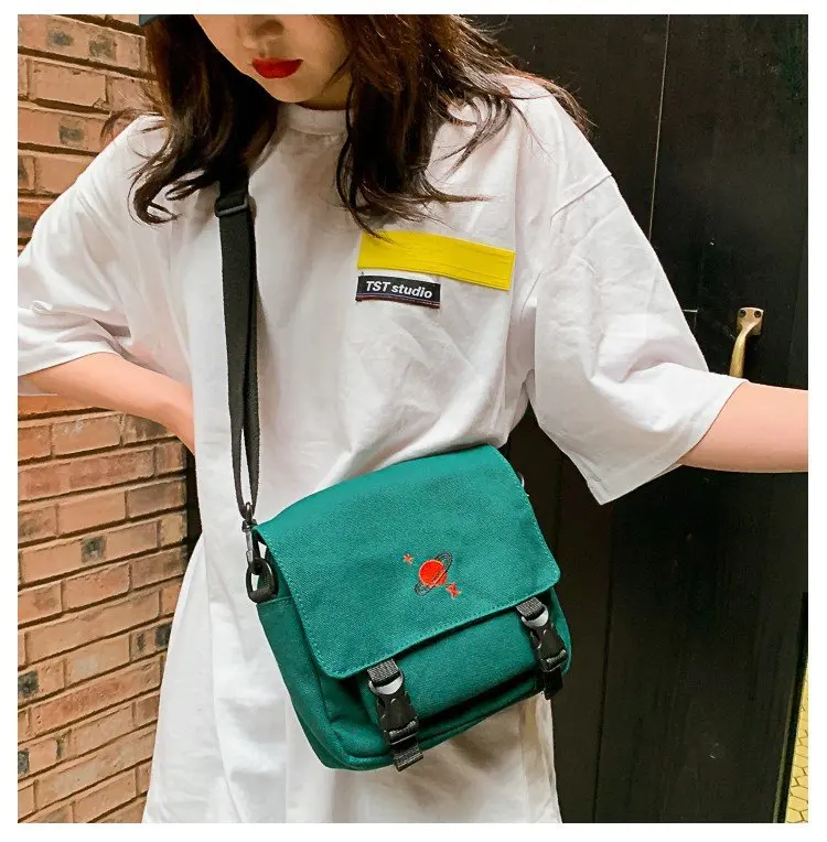  Bags for Women 2019 Fashion Messenger Bags Brand New Creative Cartoon Embroidery Planet Canvas Shou - 33018501085