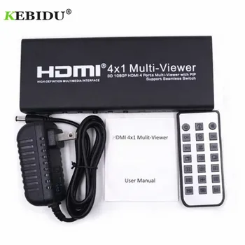 

Kebidu HDMI 4x1 Quad Multi-viewer with PIP Support Seamless Switch HD Video Splitter Compliant with HDMI 1.3a HDCP 1.2 3D 1080P
