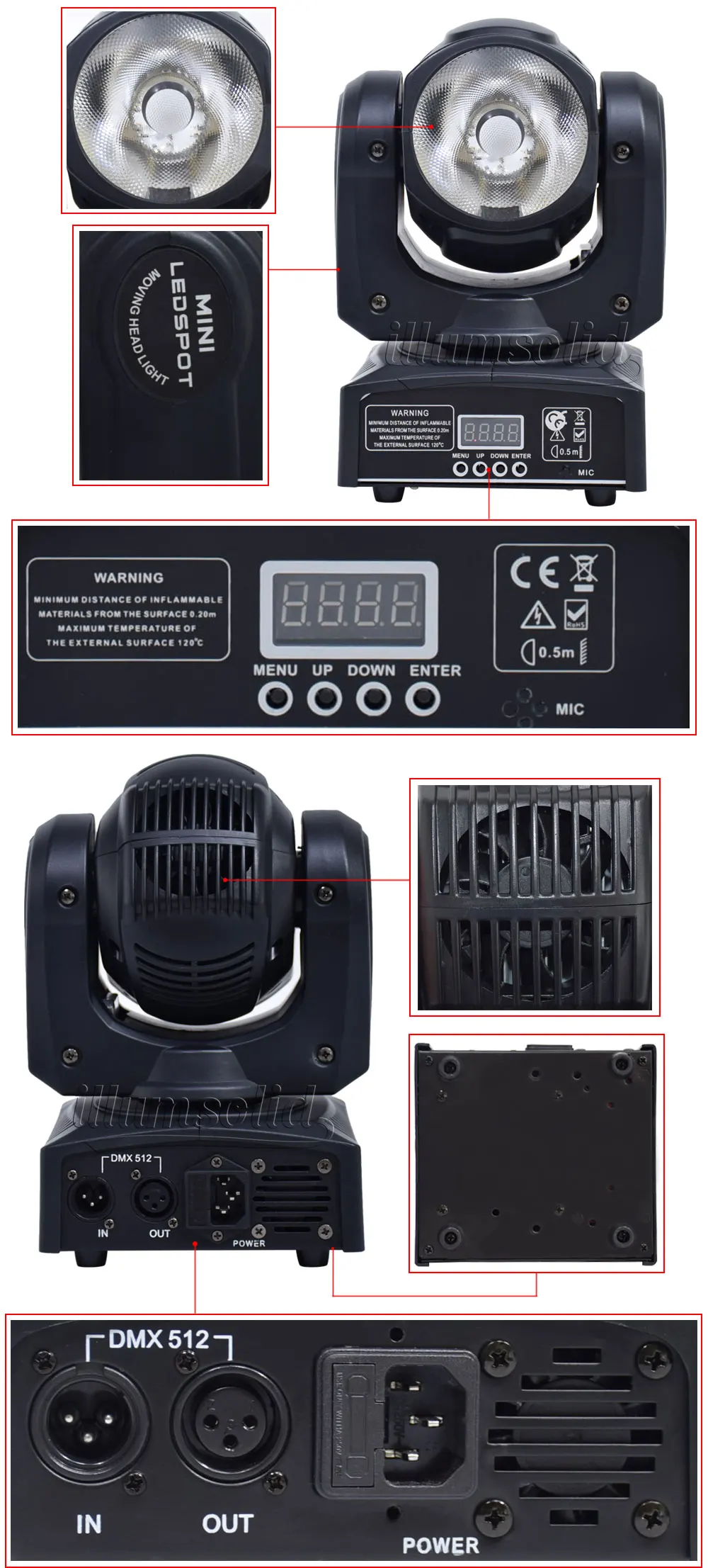 60 Вт Светодиодный светильник DMX512 с подвижной головкой, профессиональный сценический светильник, оборудование