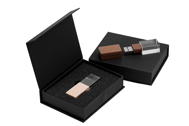 JASTER Walnut Crystal usb 2,0 4 ГБ 8 ГБ 32 ГБ 64 Гб 128 ГБ флеш-накопитель с черной упаковочной коробкой(10 шт. бесплатный логотип