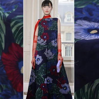 

Purple Qianhong 140 Wide Size Silk Cotton Printing Fabric Silk Silk Shirt Dress Fashion Fabric Silk Cotton