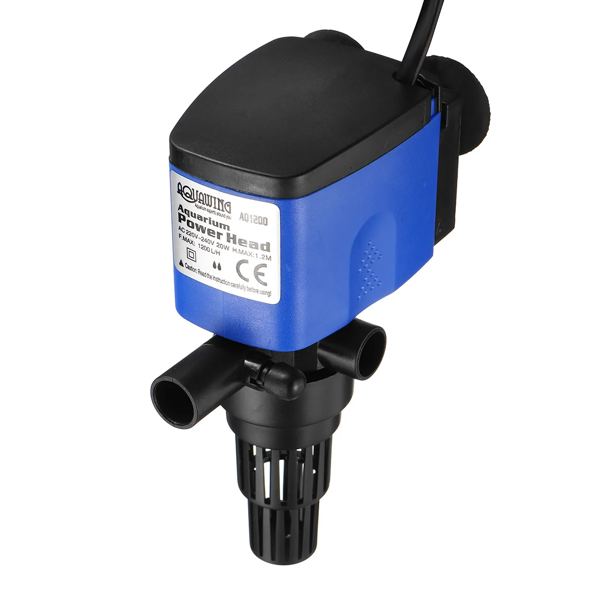 AQ1200 3 в 1 аквариумный погружной насос кислородный Powerhead фильтр для воды аквариумный пруд 220-240 в 360 градусов водопоглощение синий ABS - Цвет: AQ1200