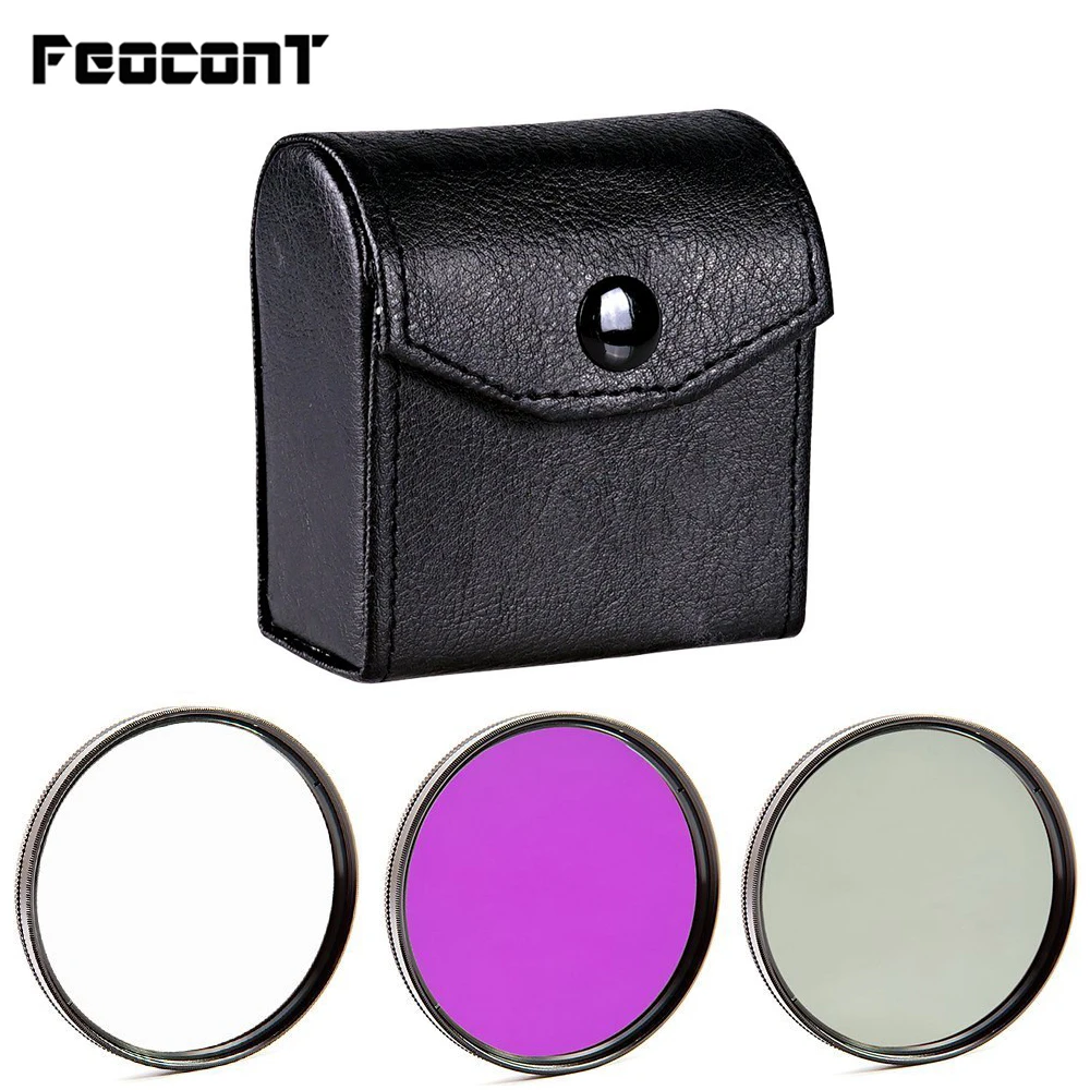 

Camera Filter Set 49MM 52MM 58MM UV FLD CPL Circular Filtre Polarizing Filter Case Wallet Bag 3 IN 1 For Canon Nikon Sony Camera