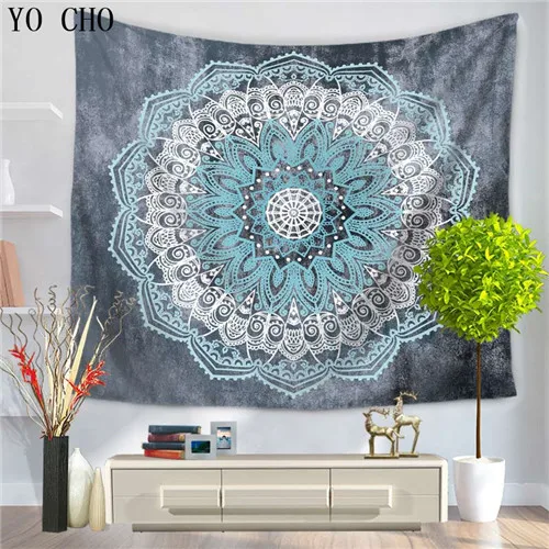 Type 4 Йо Чо 3D Ковры Черный лотос стене висит Boho пляж Пледы Полотенца Йога Коврики Скатерти Постельные принадлежности Домашний Декор Индейская мандала Гобелены - Цвет: Type 4