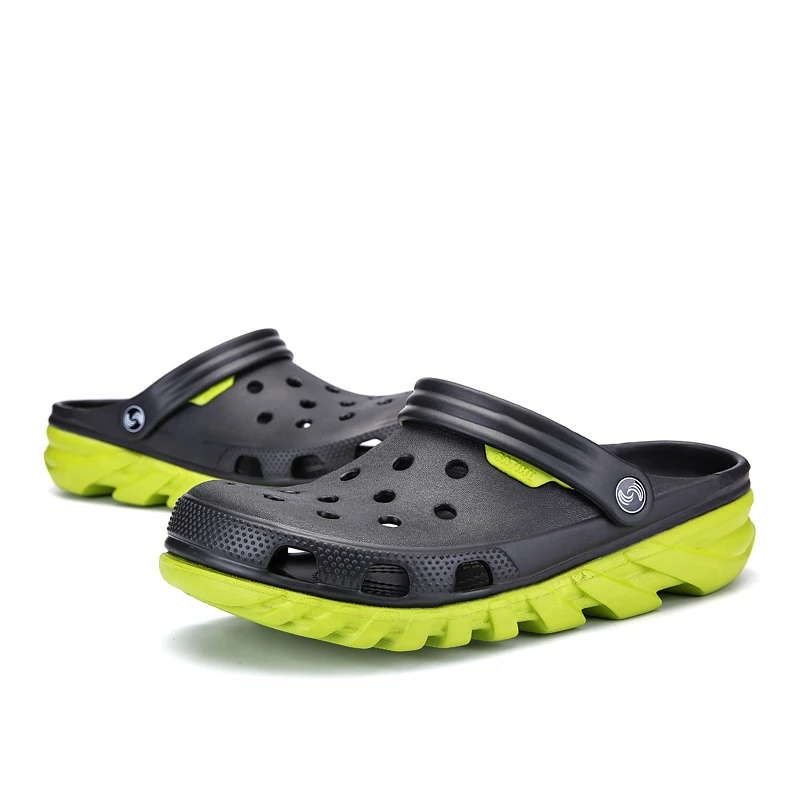 SERENE Brand Big Size 38-46 High Quality Croc Men Casual Aqua Clogs 2018 Hot Male Band Sandals Summer Black Beach Swimming Shoes