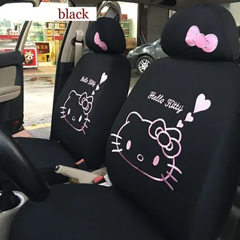 Cute Hello Kitty Car Seat Covers Four Seasons Cartoon Universal Decoration Protector For Women Girls