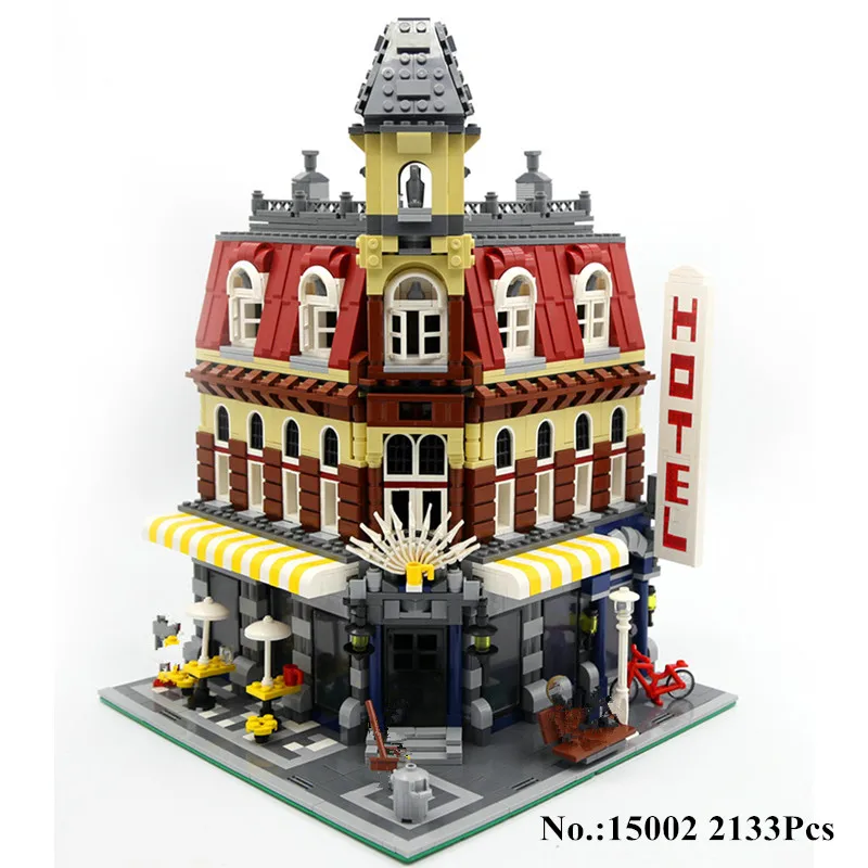 

H&HXY IN STOCK 2133Pcs 15002 Cafe Corner Model Building Kits Blocks Kid DIY Brick Toy Gift