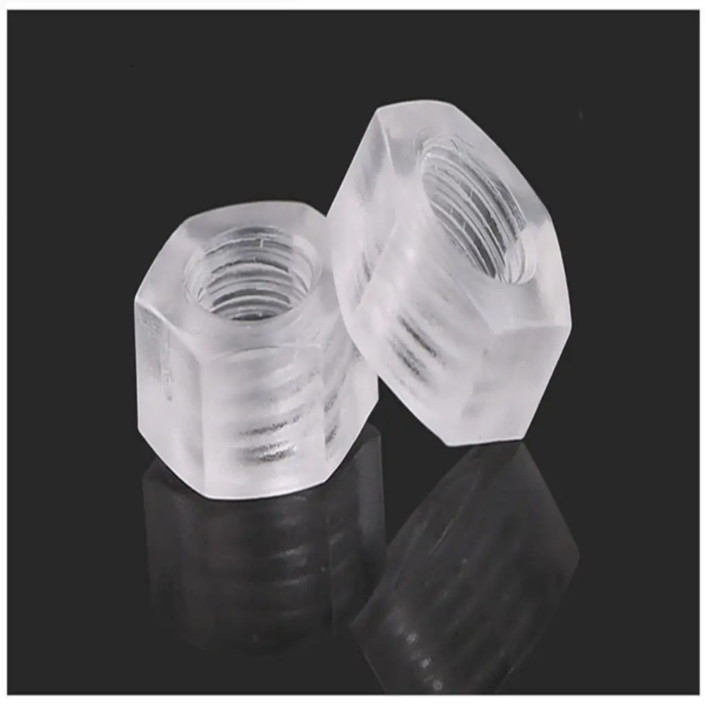 

200pcs M3 M4 M5 M6 Plastic Transparent nut Nylon Hex Nut PC Transparent Nut Polycarbonate nut