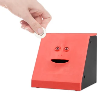 

Human Face Piggy Bank Intelligent Sensor Will Move The Facial Features Automatically Open Mouth Eating Money Box Saving Bank