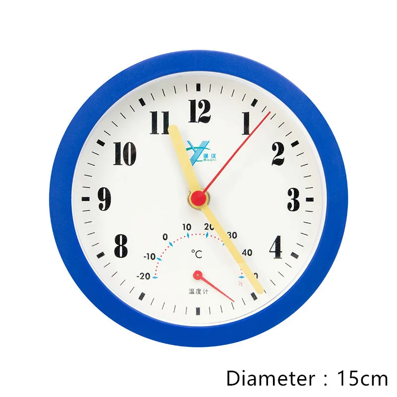 Difunctional настенные часы с термометром/измеритель температуры простой дизайн часы Дети Гостиная Кабинет домашний Декор подарок на день рождения - Цвет: Blue
