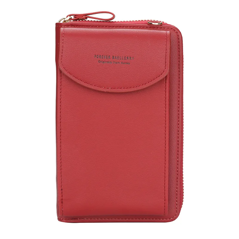 Baellerry, Женский кошелек на каждый день, брендовый кошелек для мобильного телефона, большие держатели для карт, кошелек, сумочка, клатч, сумка через плечо - Цвет: red