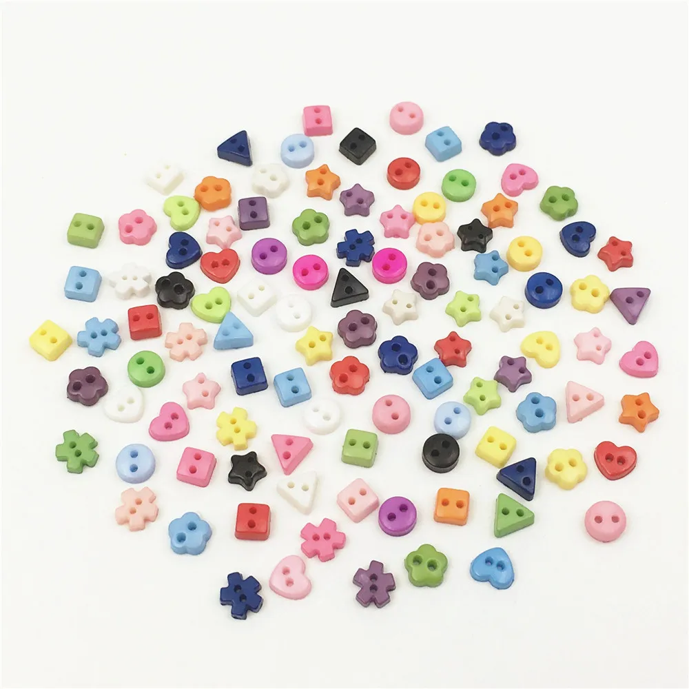

TPSMOC 100PCS 6mm Mixed Mini Resin Tiny Buttons Craft Sewing Tools Decorative Button Scrapbooking DIY kid's apparel Button