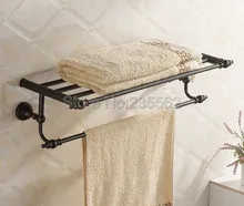 NEW Bathroom Accessory Black Oil Antique Brass Wall Mounted Towel Rail Holder Storage Rack Shelf Bar lba821
