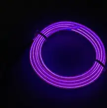 Haoyuehao 1M orange flexible Auto Car Interior LED EL Wire Rope Tube Line neon light glow salon flat strip Pathway Lighting 12V