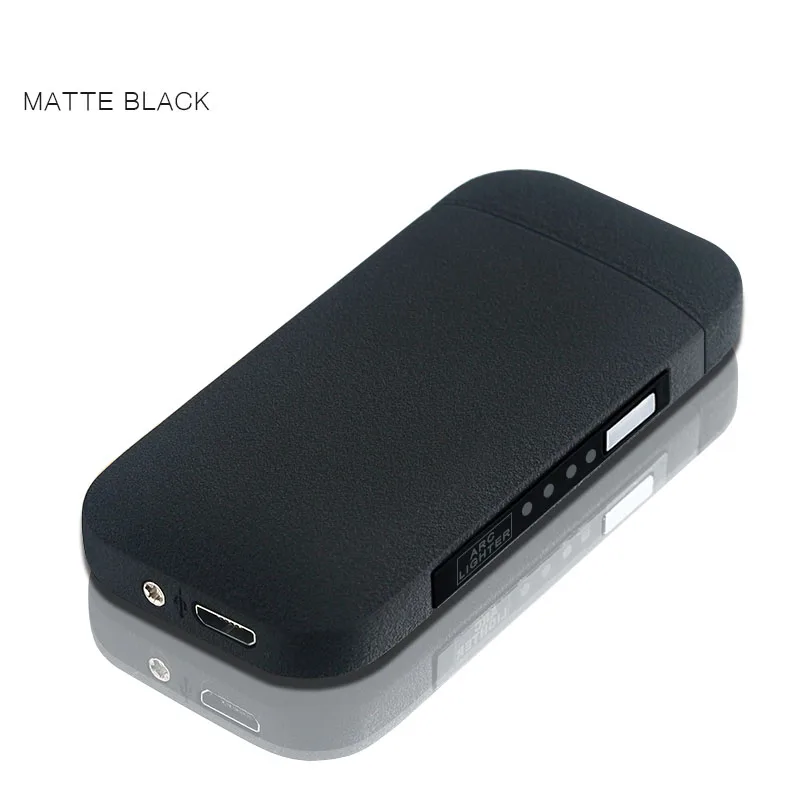 USB электрическая двойная дуговая Зажигалка перезаряжаемая ветрозащитная Зажигалка для сигарет двойная импульсная перекрестная плазменная Зажигалка свободное имя лазера - Цвет: Matte Black