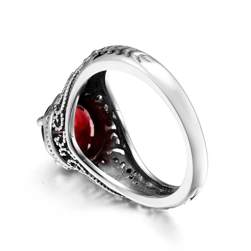 Szjinao, известный бренд, 925 пробы, серебряные кольца, Ретро стиль, гранат, кольца для женщин, Круглый драгоценный камень, серебро, anillo, свадебные, хорошее ювелирное изделие