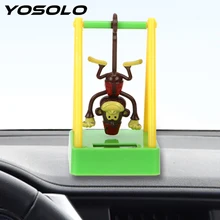 Качающаяся обезьяна, украшение для автомобиля, милая кукла-животное на солнечных батареях, пластиковая приборная панель, украшение, автомобильные аксессуары, Стайлинг автомобиля