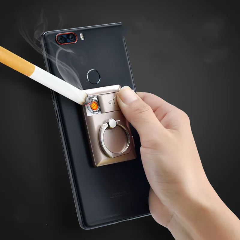 Новинка 2018 заряжаемая от USB зажигалка держатель для мобильного телефона
