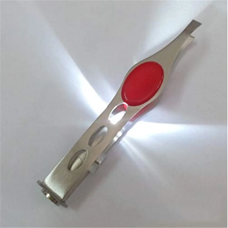 Дамский модный мини-светильник, наклейки для удаления ресниц, пинцет с epiler, зажим для макияжа, светодиодные инструменты для парикмахерских бровей