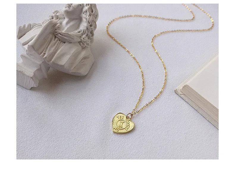 Европейская американская 925 Серебряная трендовая лаконичная подвеска в виде сердца, ожерелье, хорошее ювелирное изделие, подарок для девушки
