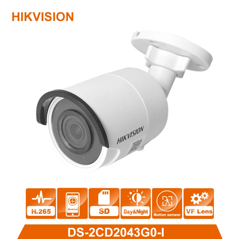 

Hikvision DS-2CD2043G0-I 4MP Bullet POE IP Camera Home/Outdoor Security System H.265 IR 30m CCTV Video Surveillance ONVIF
