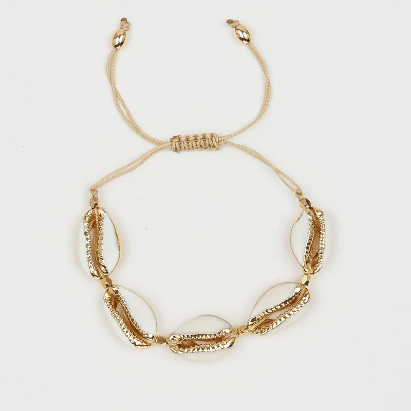 SMJEL богемное массивное ожерелье в виде раковины каури для женщин, роскошное ожерелье с буквами, летнее ювелирное изделие, колье, воротник - Окраска металла: Shell Bracelet