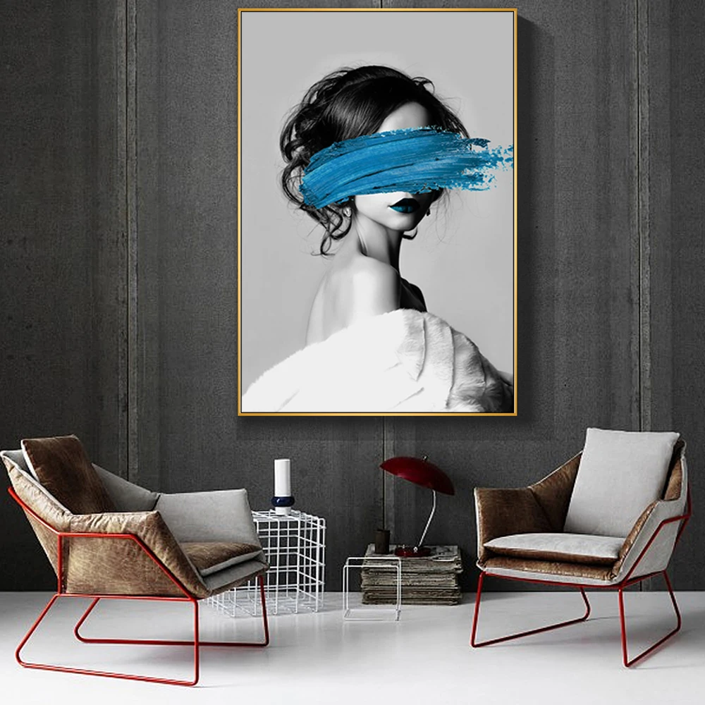 Waliicorners Abstract Fashion Wall Art Canvas Prints Girls With Paint Home Decorative Pictures Pop Art Canvas Paintings For Living Room Wall 27 PC 8496------