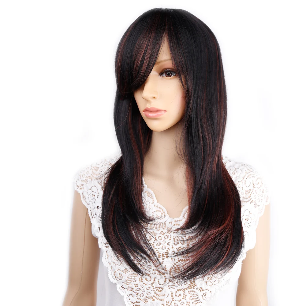 Амир синтетические волосы парики длинные прямые светлые Омбре парик для женщин черные натуральные волосы Аккуратные взрыва Парики Косплей