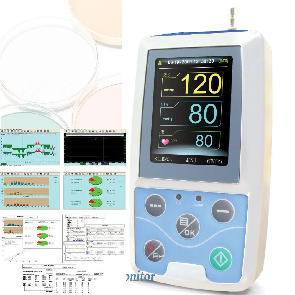 Взрослый+ ребенок+ младенческой Манжеты* abpm50 больницы и дом использовано автоматическое ARM амбулаторно nibp, пульс Приборы для измерения артериального давления Мониторы