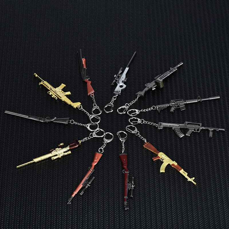 

2019AHot Popular Game Players Unknown Battlefield Cosplay Costume Key Chain Akm 98k Weapon Model Key Chain Pendant