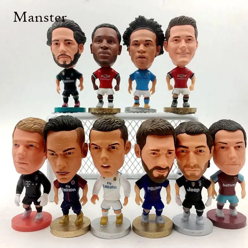 

Soccerwe Soccer Star Doll Mini Statue Pogba Ronaldo Messi Griezmann Mbappe Sanchez Hazard Figurine 2018 Cup Season Children Gift