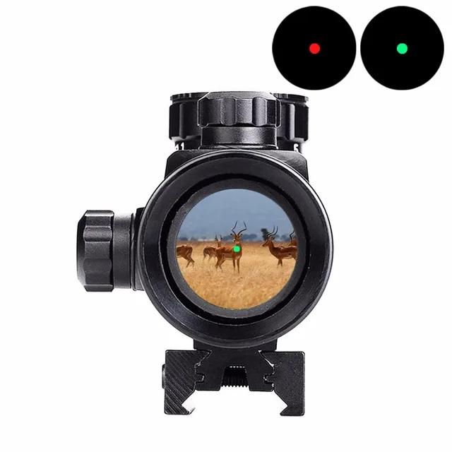 1 mira telescópica holográfica de punto rojo 40 mira telescópica de puntos rojo verde 11mm 20mm montaje de carril caza RL5-0013BL colimador Airsoft - Imagen 5