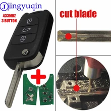 jingyuqin cut/uncut blade Folding Remote Key Fob FSK 433MHZ With ID46 Chip For Hyundai i30 ix35 For Kia K2 K5 Sorento Sportage