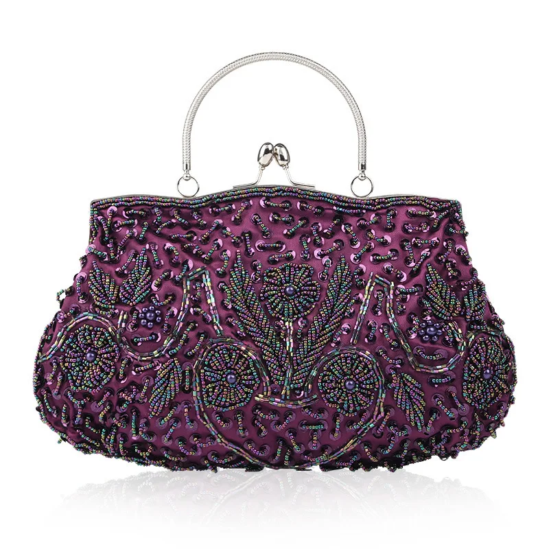 LDAJMW модный роскошный с кристаллами жемчужный белый вечерний клатч женская элегантная сумочка со стразами Свадебная вечерняя дамская сумочка - Цвет: Violet
