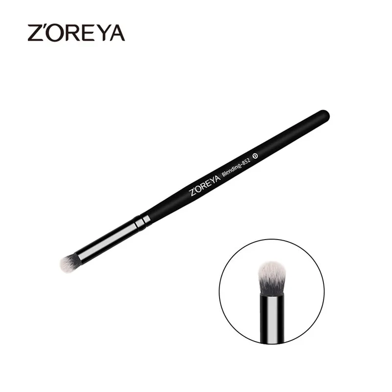 ZOREYA брендовые тени для век, кисть для растушевки макияжа, классическая черная деревянная ручка, мягкие синтетические волосы, косметические кисти для красоты - Handle Color: black