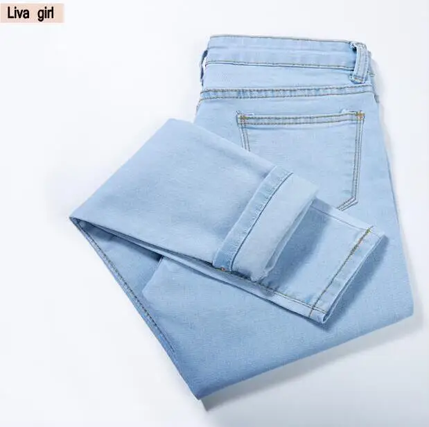

New jeans female nine feet slightly thin tight elastic women pants students black pencil pants
