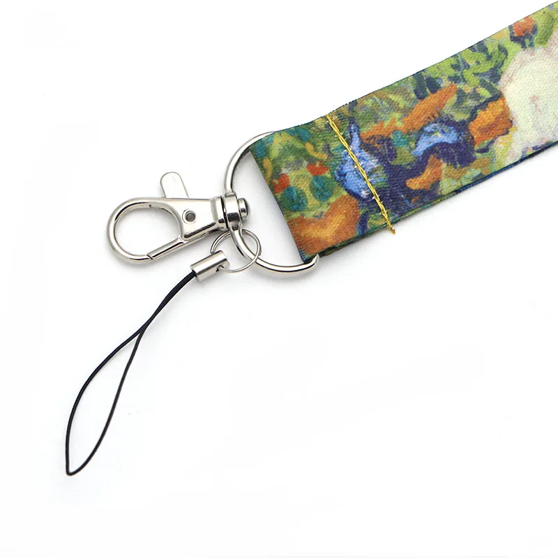 V209 картина маслом Ван Гога арт брелок Lanyards Id бейдж держатель ID карты пропуск мобильный телефон USB бейдж держатель ключевой ремень 1 шт
