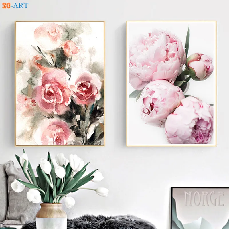 Framed Botanical Flower Art Print Pictures Wall Art Modern Floral Home Decor