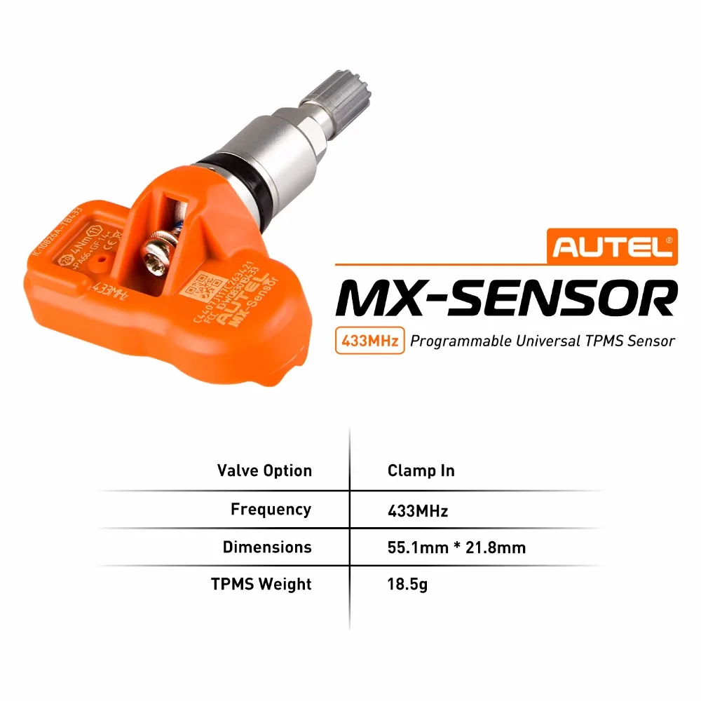 Autel 4 шт. 433/315 МГц TPMS сенсор диагностический инструмент mx-сенсор TPMS поддерживает программирование давления в шинах для OBD2 сканар