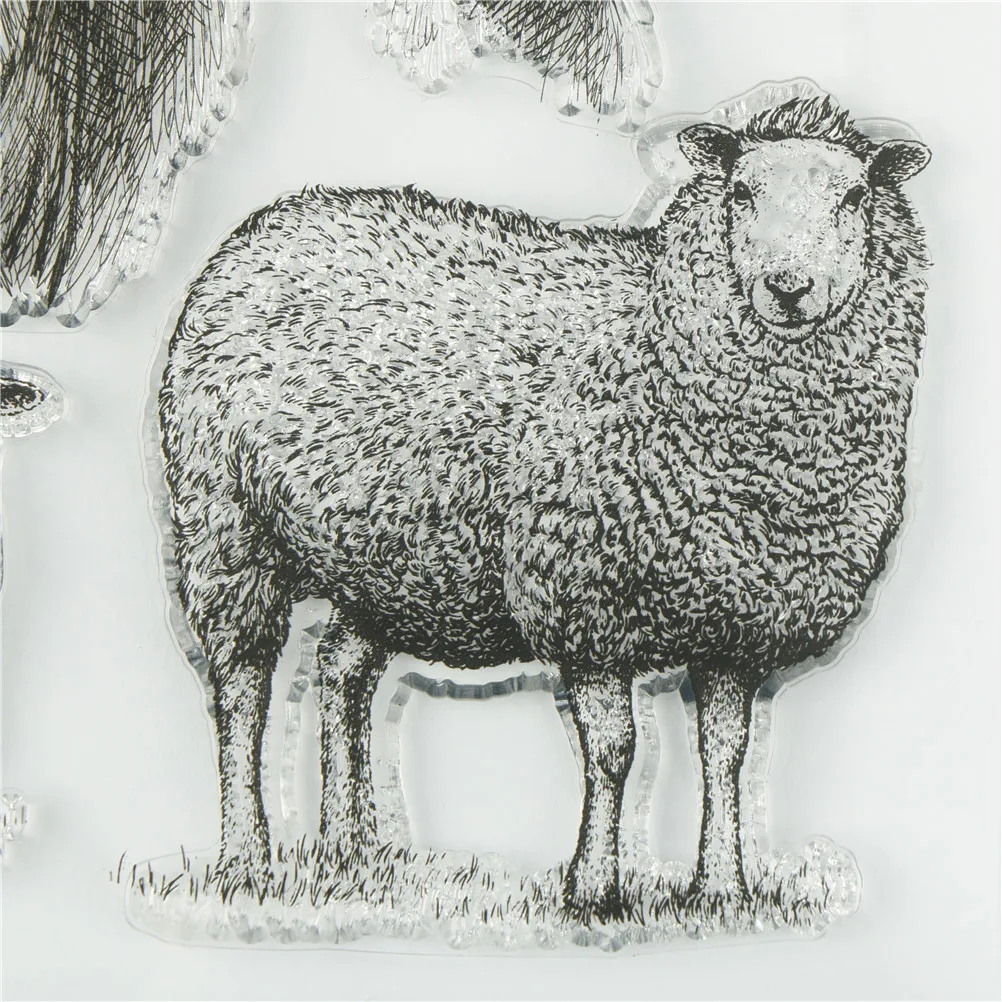 

DIY photo cards rubber stamp clear stamp Animal Pig Cow Sheep Scrapbook transparent stamp