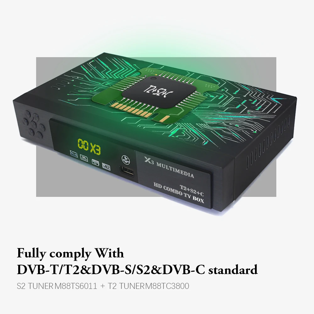 Vmade HD цифровой DVB-T2 DVB-S2+ C комбинированный спутниковый наземный ТВ-тюнер H.264 MPEG-2/4 поддержка AC3 CCCAM IP tv с USB wifi